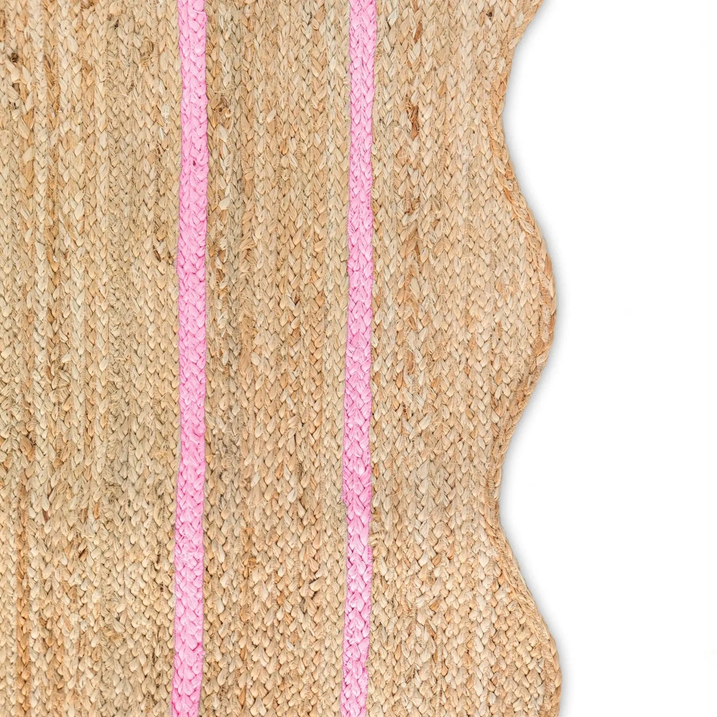 Wave Scalloped Natural Jute Runner Rug – Boho Entryway & Farmhouse Scallop (Multicolor)
