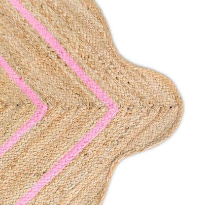 Wave Scalloped Natural Jute Runner Rug – Boho Entryway & Farmhouse Scallop (Multicolor)