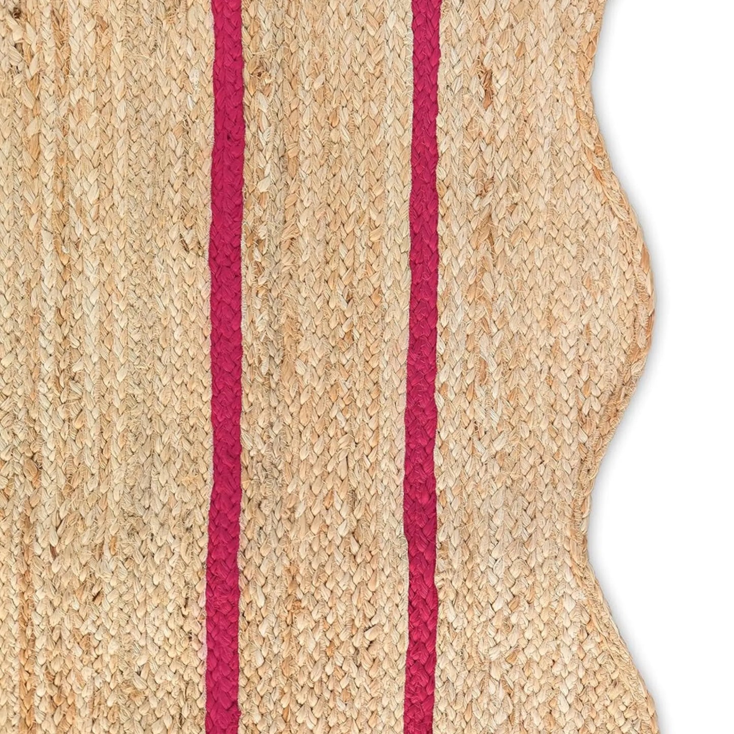 Wave Scalloped Natural Jute Runner Rug – Boho Entryway & Farmhouse Scallop (Multicolor)