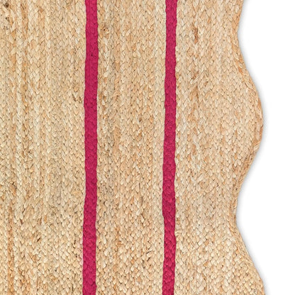 Wave Scalloped Natural Jute Runner Rug – Boho Entryway & Farmhouse Scallop (Multicolor)