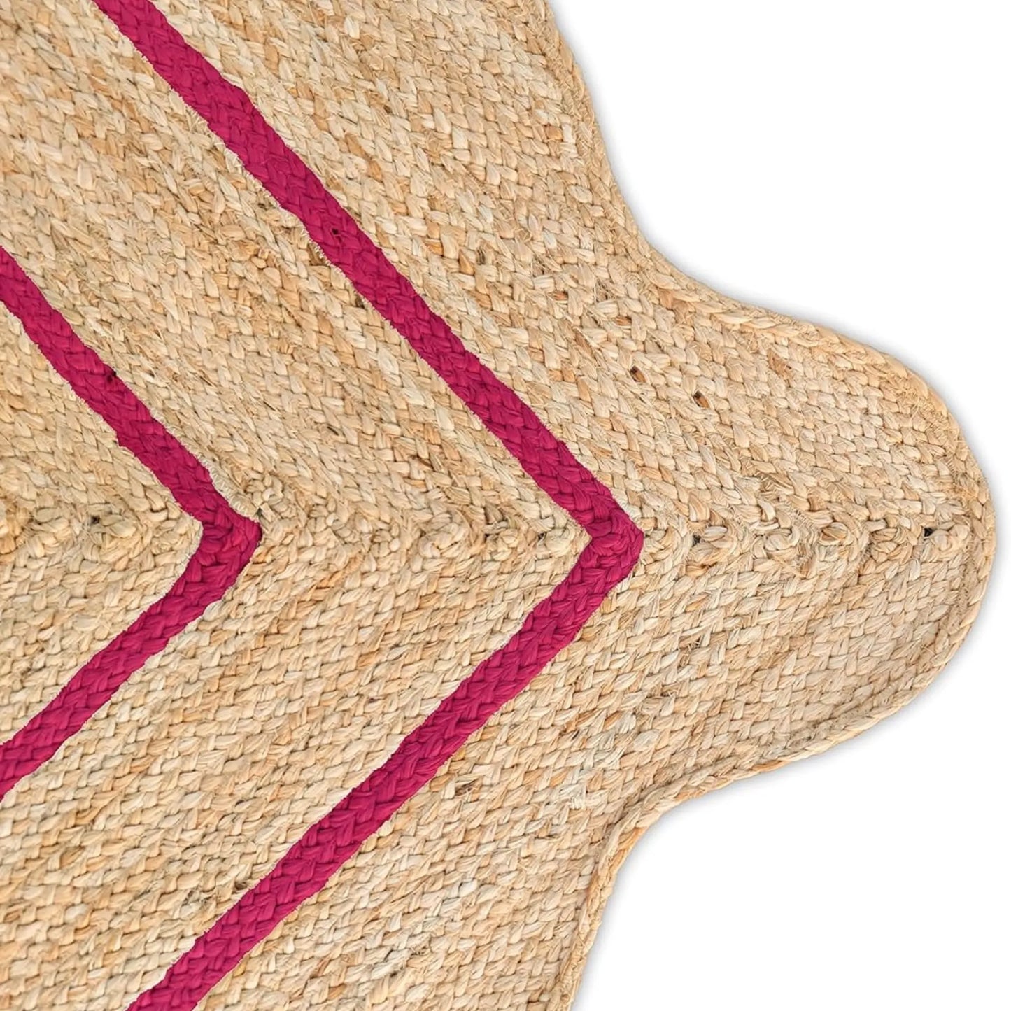 Wave Scalloped Natural Jute Runner Rug – Boho Entryway & Farmhouse Scallop (Multicolor)