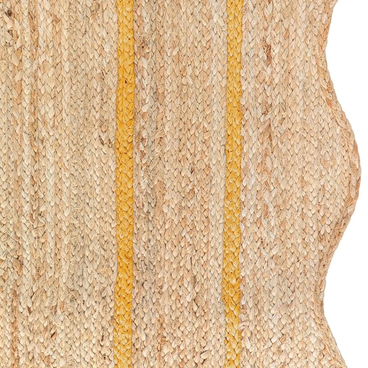 Wave Scalloped Natural Jute Runner Rug – Boho Entryway & Farmhouse Scallop (Multicolor)
