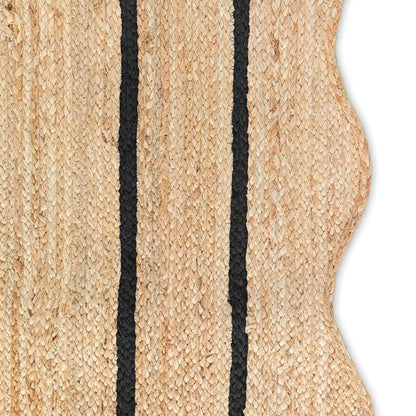 Wave Scalloped Natural Jute Runner Rug – Boho Entryway & Farmhouse Scallop (Multicolor)