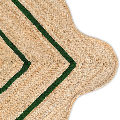 Wave Scalloped Natural Jute Runner Rug – Boho Entryway & Farmhouse Scallop (Multicolor)