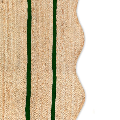 Wave Scalloped Natural Jute Runner Rug – Boho Entryway & Farmhouse Scallop (Multicolor)