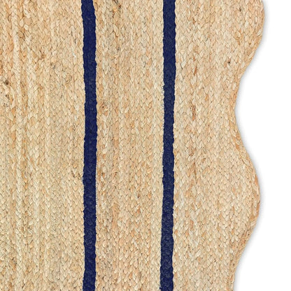 Wave Scalloped Natural Jute Runner Rug – Boho Entryway & Farmhouse Scallop (Multicolor)