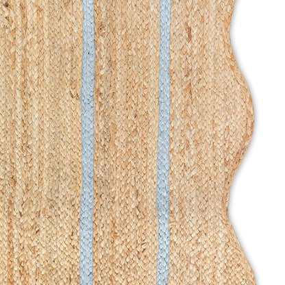 Wave Scalloped Natural Jute Runner Rug – Boho Entryway & Farmhouse Scallop (Multicolor)