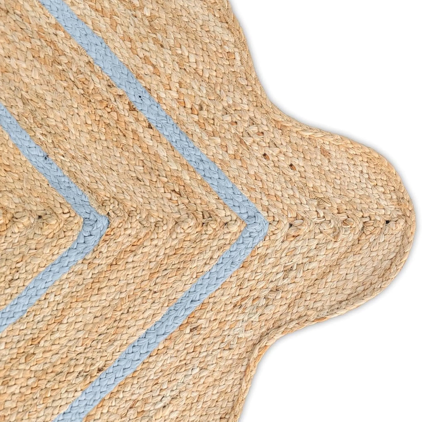 Wave Scalloped Natural Jute Runner Rug – Boho Entryway & Farmhouse Scallop (Multicolor)