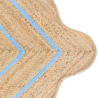 Wave Scalloped Natural Jute Runner Rug – Boho Entryway & Farmhouse Scallop (Multicolor)