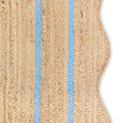 Wave Scalloped Natural Jute Runner Rug – Boho Entryway & Farmhouse Scallop (Multicolor)