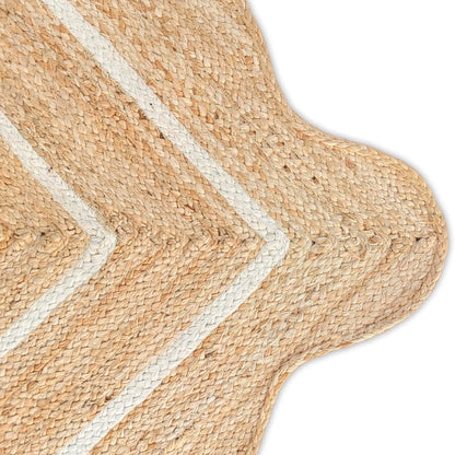 Wave Scalloped Natural Jute Runner Rug – Boho Entryway & Farmhouse Scallop (Multicolor)