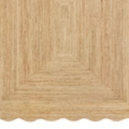 Wave Scalloped Natural Jute Runner Rug – Boho Entryway & Farmhouse Scallop (Multicolor)