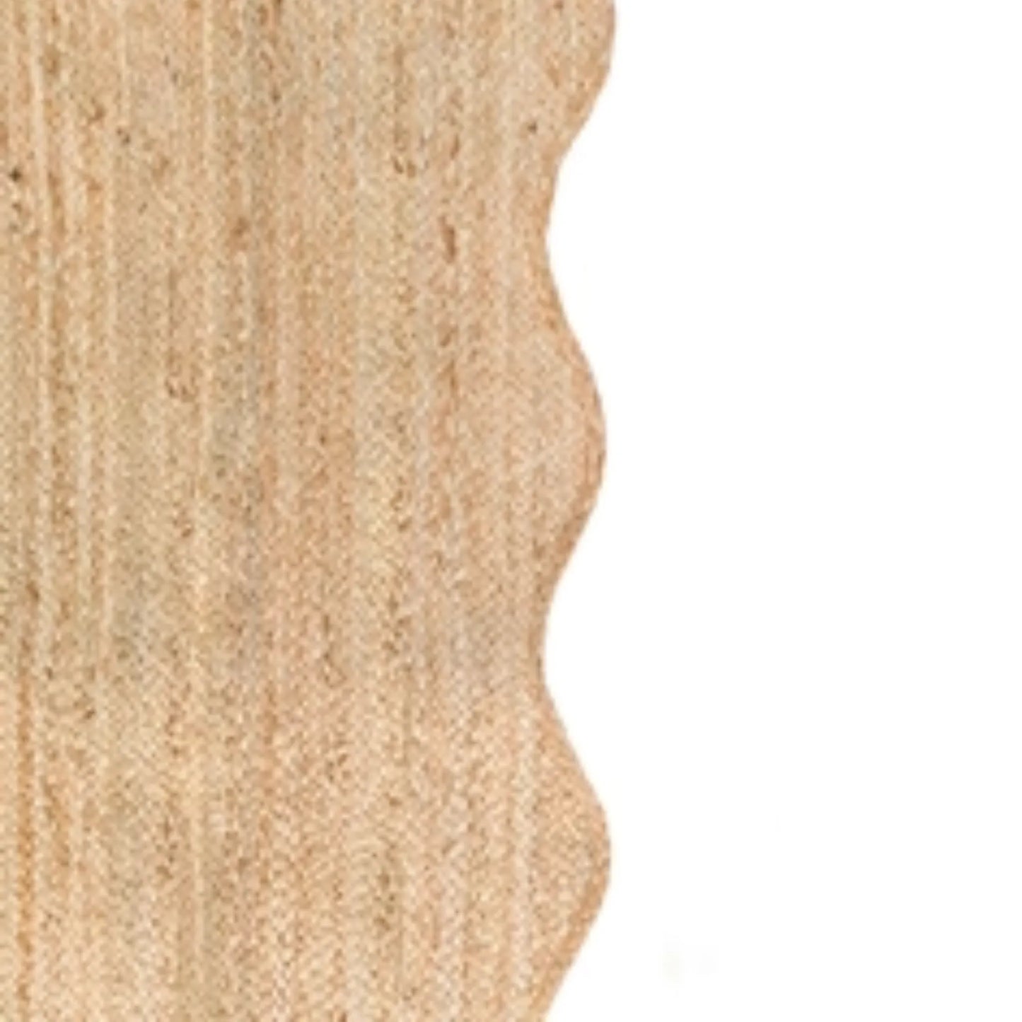 Wave Scalloped Natural Jute Runner Rug – Boho Entryway & Farmhouse Scallop (Multicolor)
