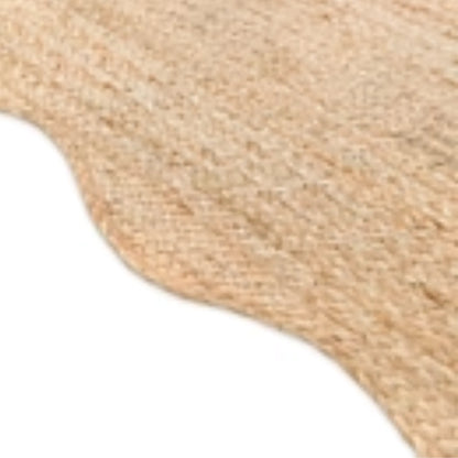 Wave Scalloped Natural Jute Runner Rug – Boho Entryway & Farmhouse Scallop (Multicolor)