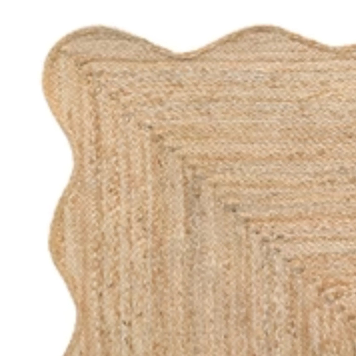 Wave Scalloped Natural Jute Runner Rug – Boho Entryway & Farmhouse Scallop (Multicolor)