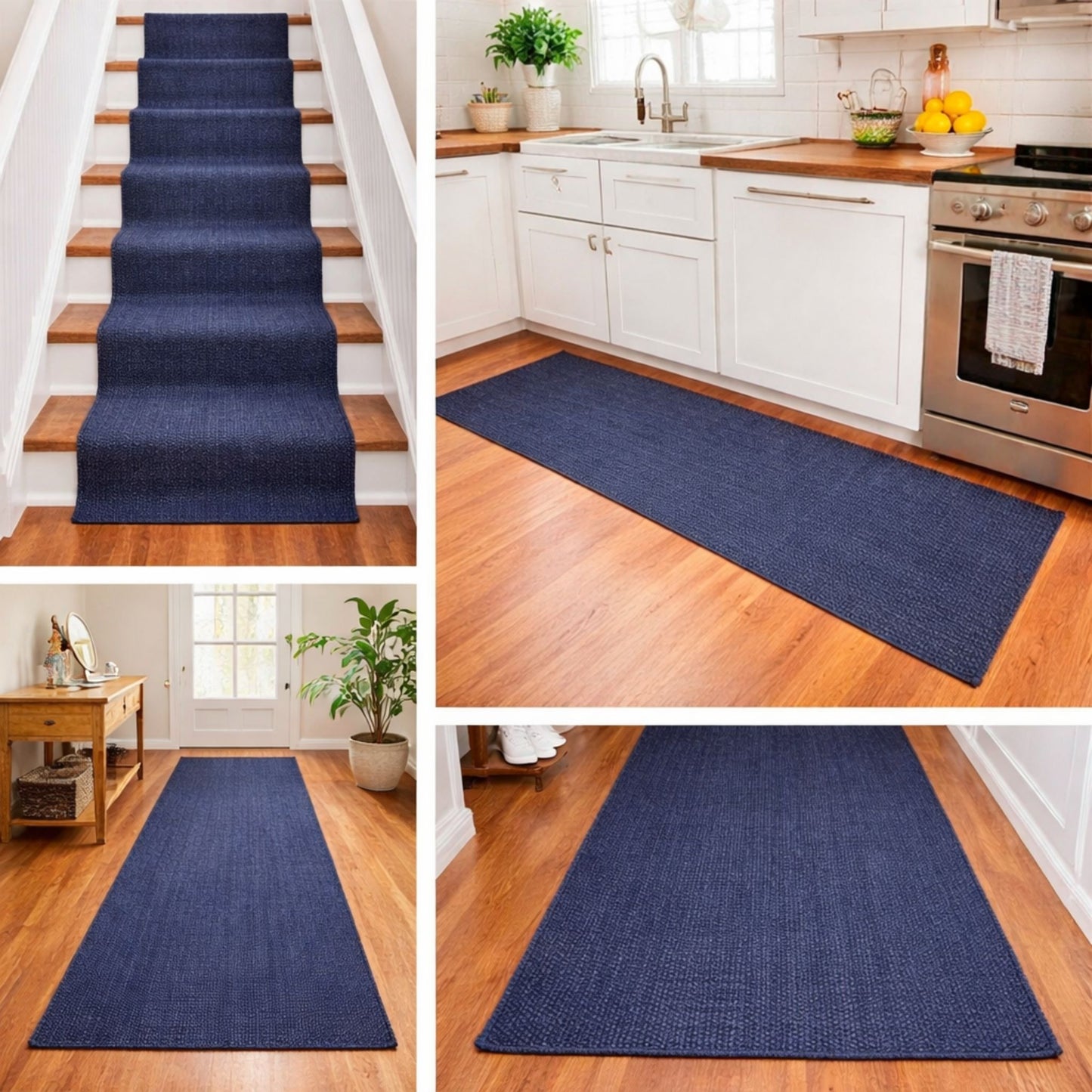 Decorative Multicolour Jute Runner Rug – Handwoven Boho Kitchen, Hallway & Stairs Carpet