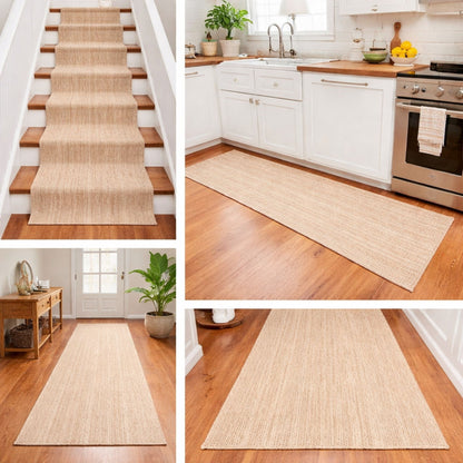 Decorative Multicolour Jute Runner Rug – Handwoven Boho Kitchen, Hallway & Stairs Carpet