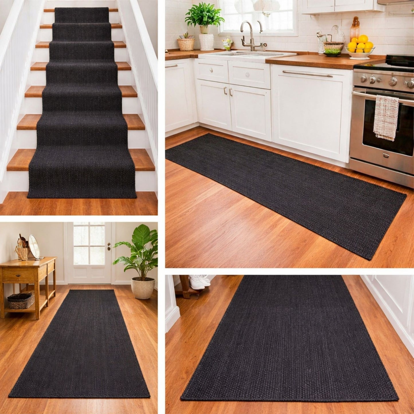 Decorative Multicolour Jute Runner Rug – Handwoven Boho Kitchen, Hallway & Stairs Carpet