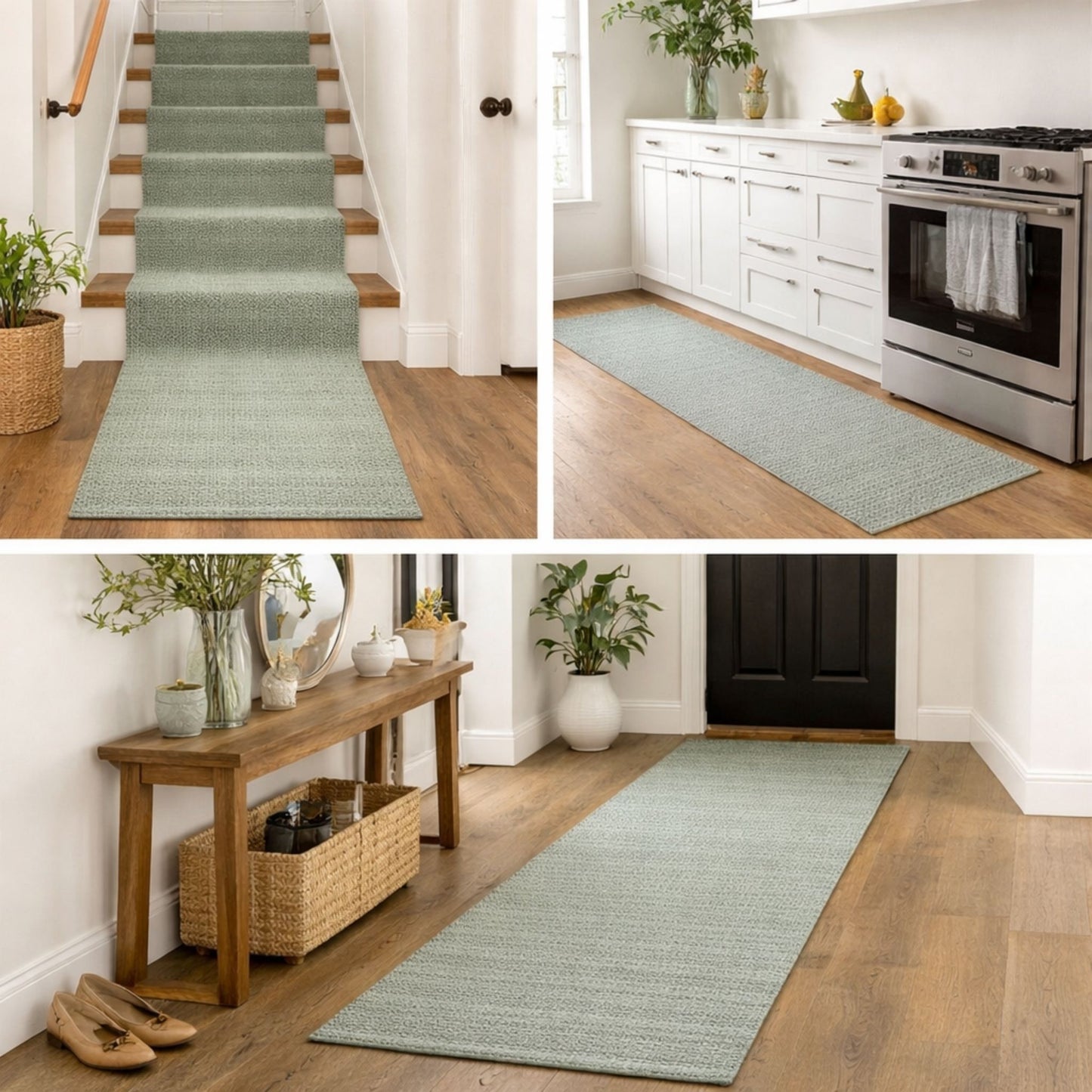 Decorative Multicolour Jute Runner Rug – Handwoven Boho Kitchen, Hallway & Stairs Carpet