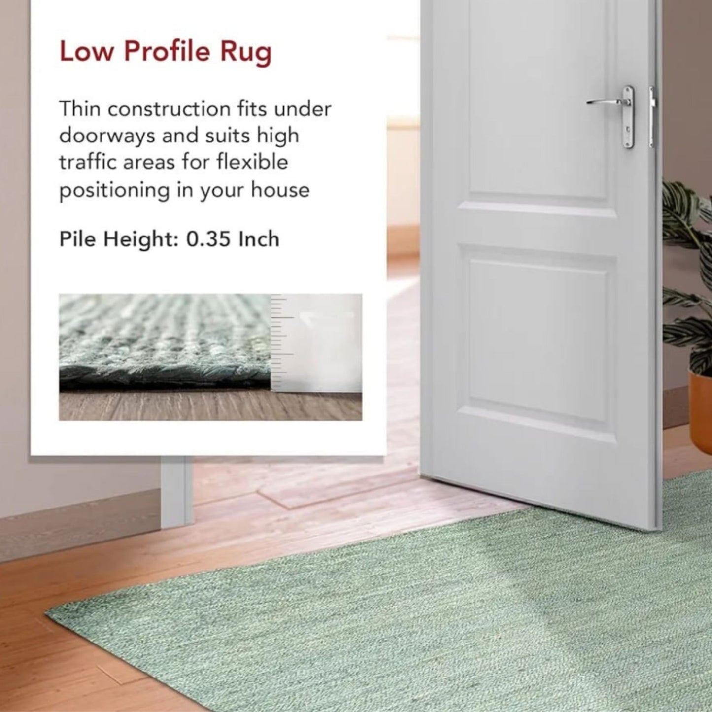 Decorative Multicolour Jute Runner Rug – Handwoven Boho Kitchen, Hallway & Stairs Carpet