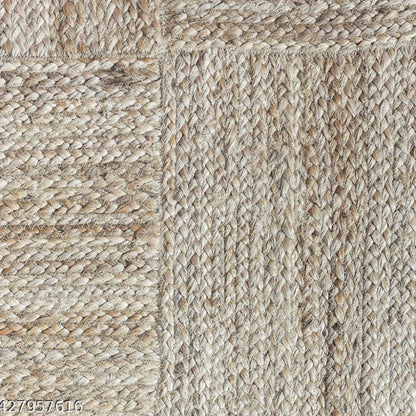 Braided Jute Rug – Geometric Boho Natural Handwoven Fiber Rug