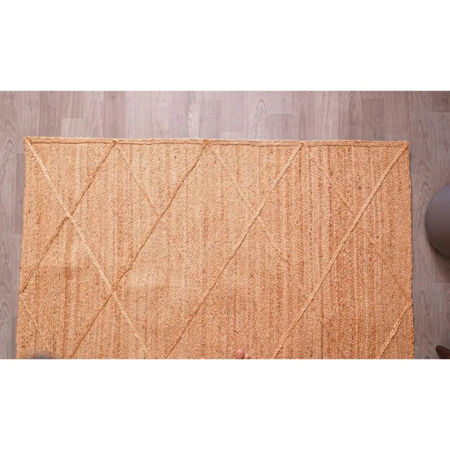 Handwoven Natural Jute Braided Runner Rug – Boho Rustic Area Carpet