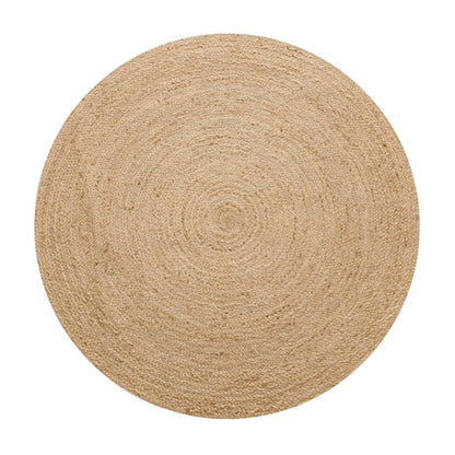 Natural Round Jute Rug – Hand Braided Fiber Design (Boho Minimal Style)